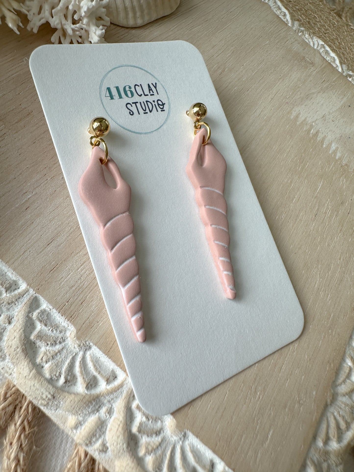 Turret Shell Earrings (2 color options)