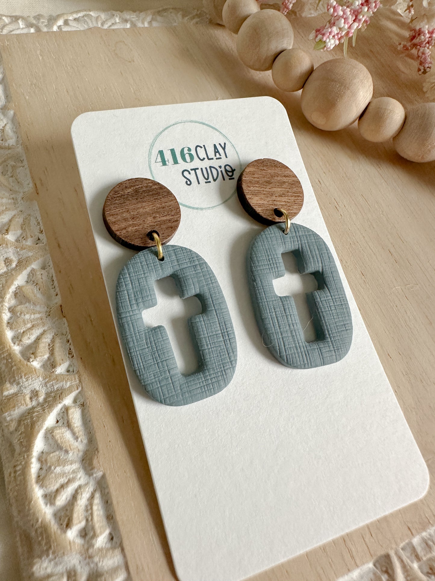 Cutout Cross Earrings (three color options)