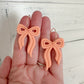 Bright Embossed Bow Earrings (six color options)