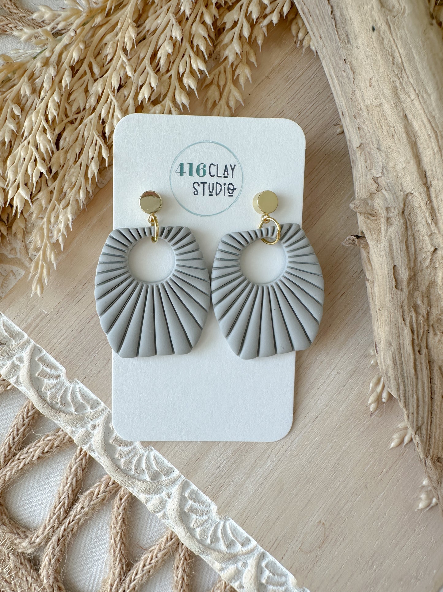 Costal Embossed Earrings (4 color options)