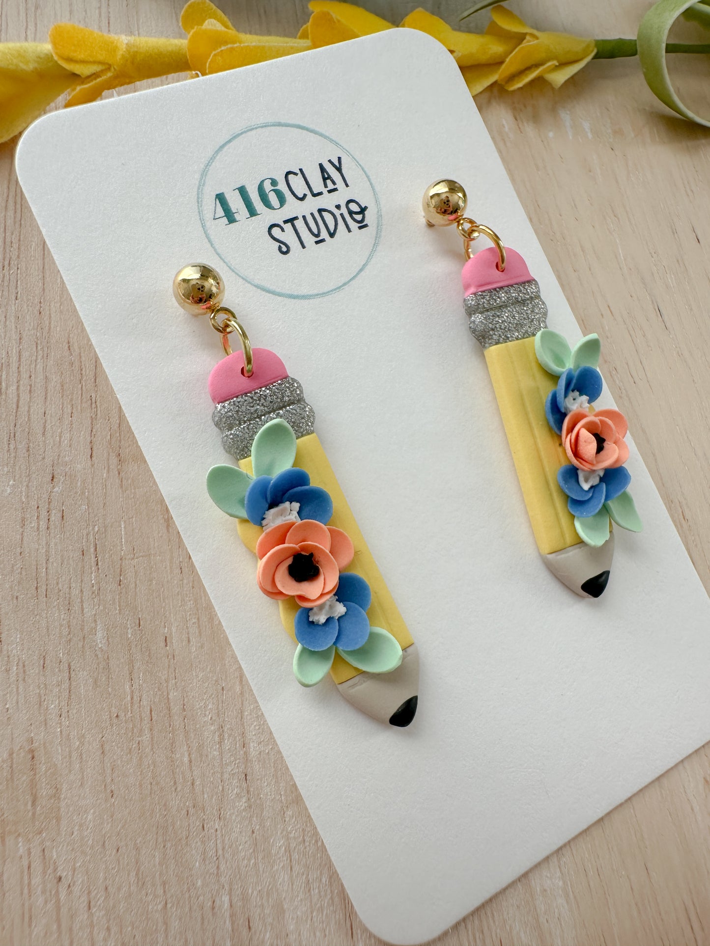 Floral Pencil Earrings