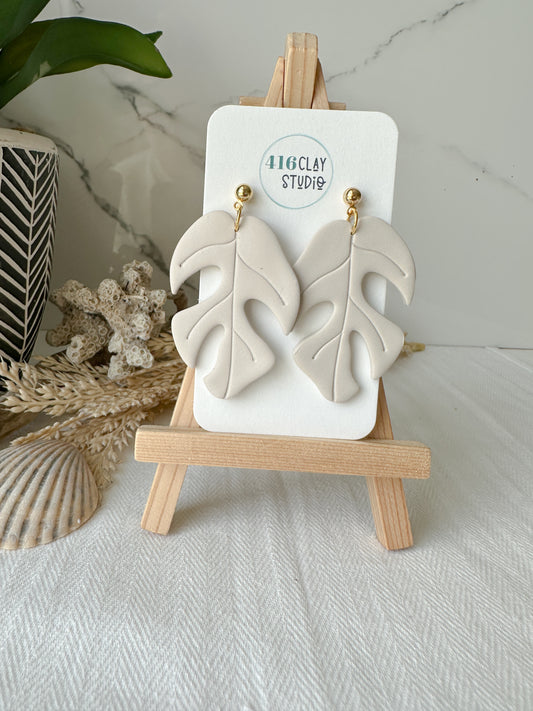 Monstera Leaf Earrings (2 color options)