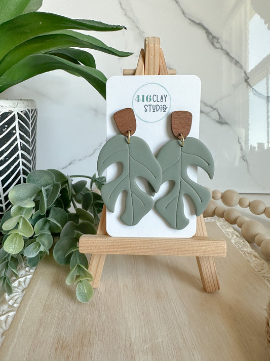 Monstera Leaf Earrings