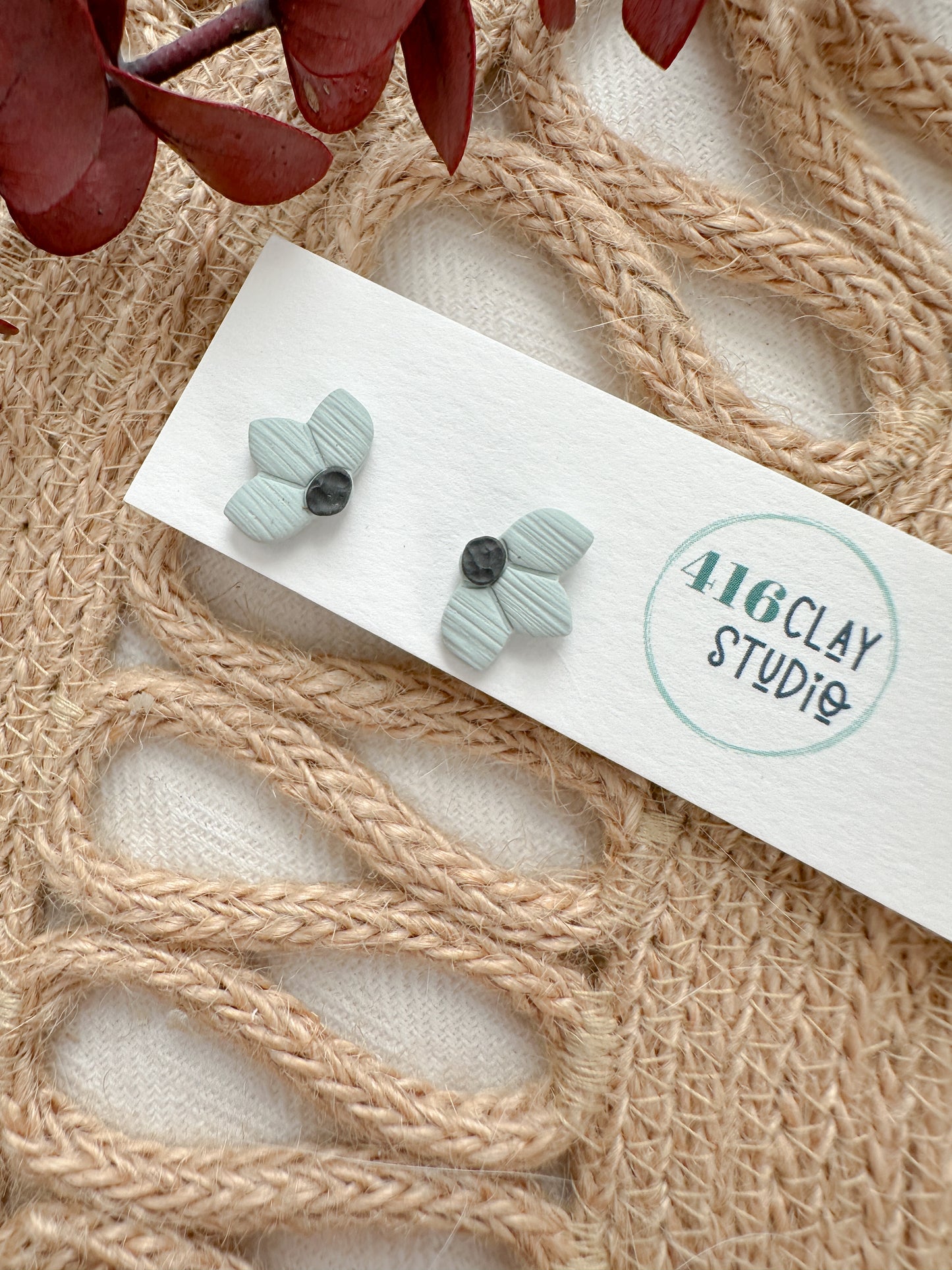 Half Flower Stud Earrings