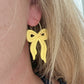 Bright Embossed Bow Earrings (six color options)
