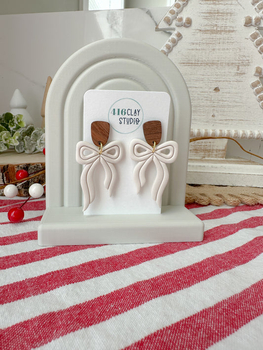 Neutral Bow Earrings