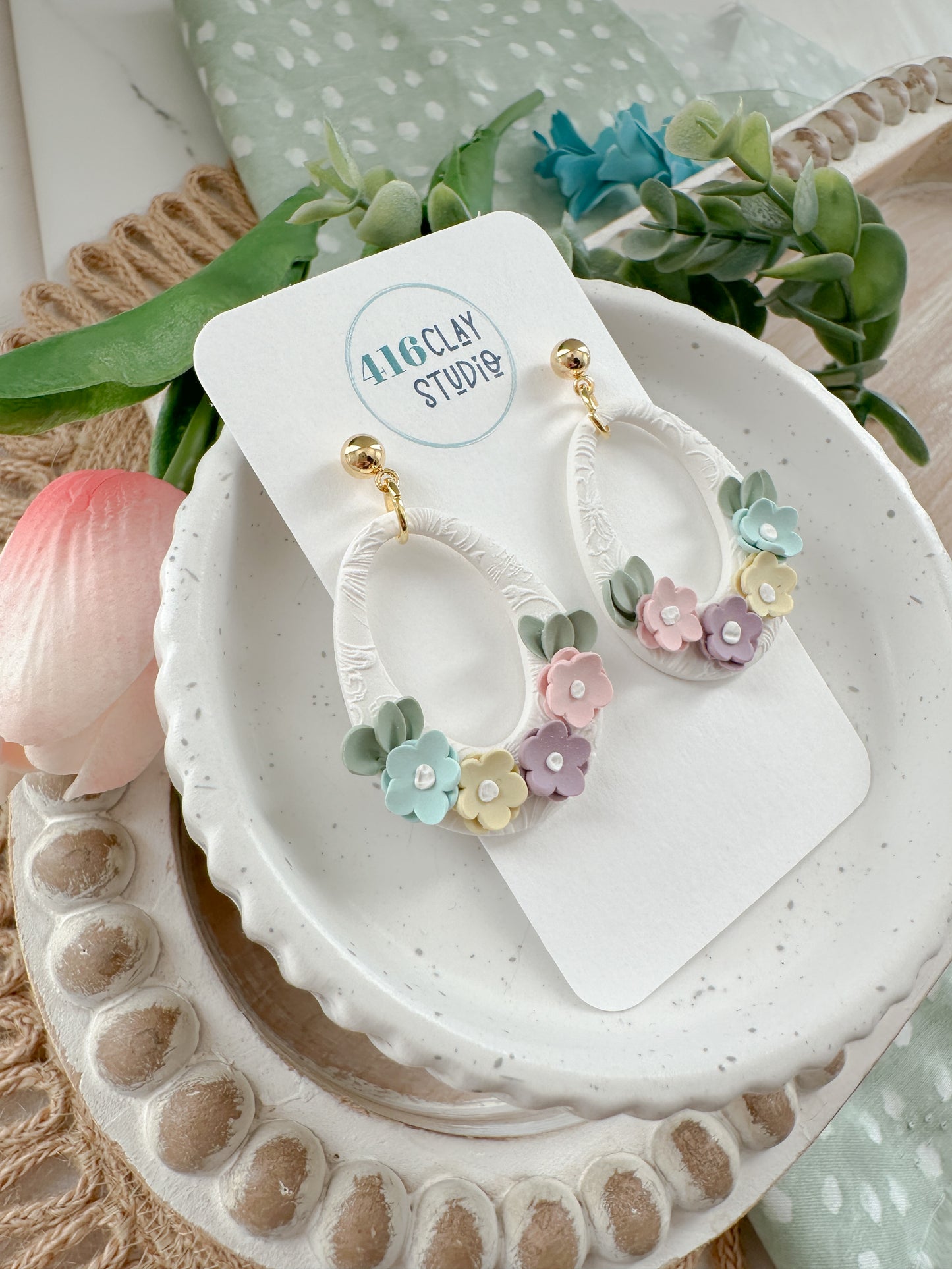 Spring Flower Drop Hoop