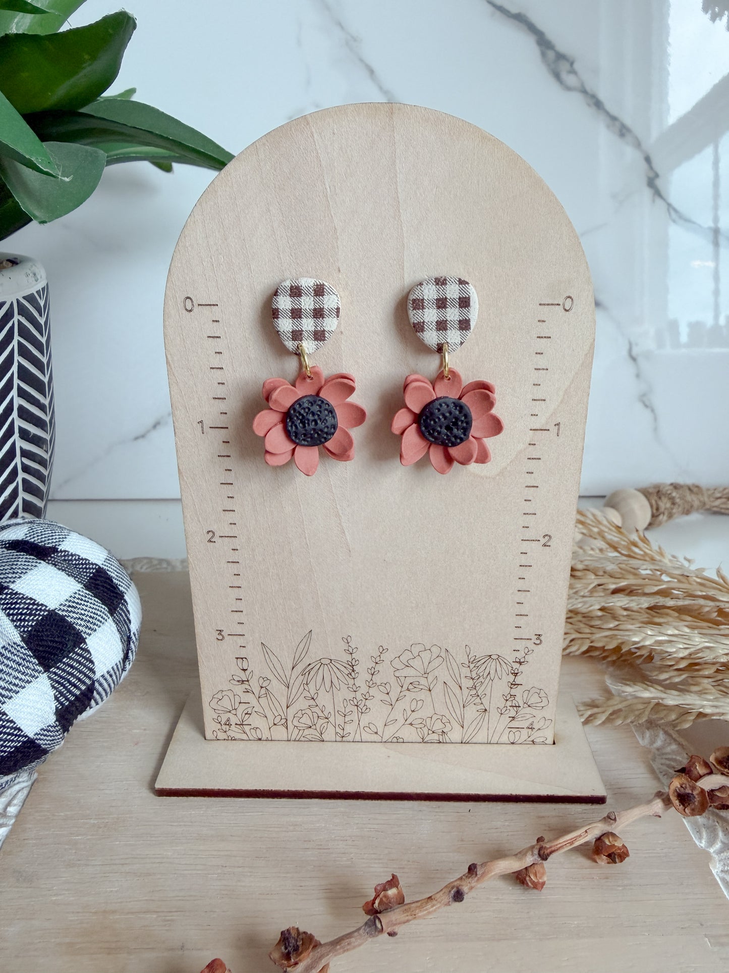 Autumn Flower Dangle Earrings