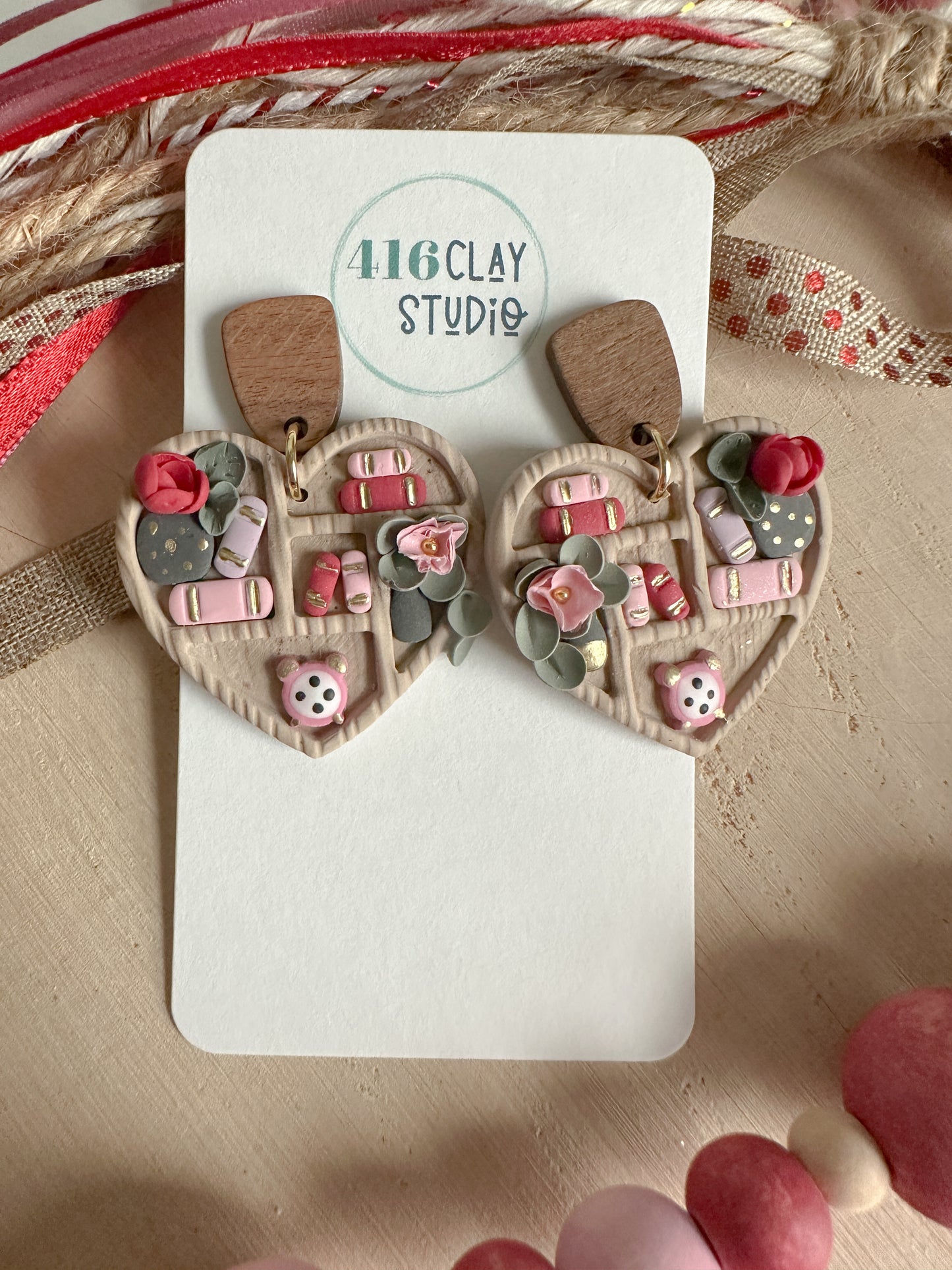 Heart Bookshelf Earrings