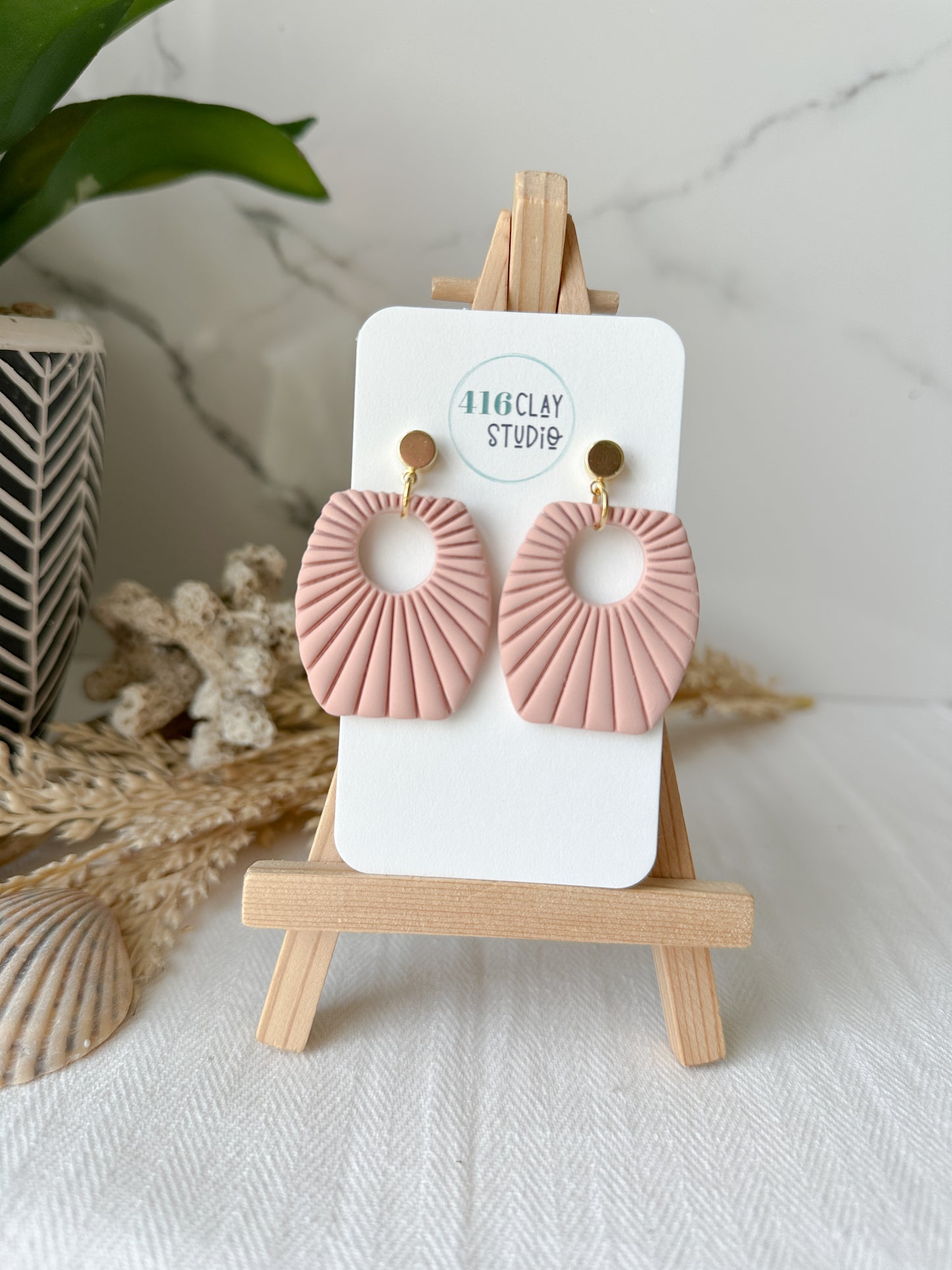 Costal Embossed Earrings (4 color options)