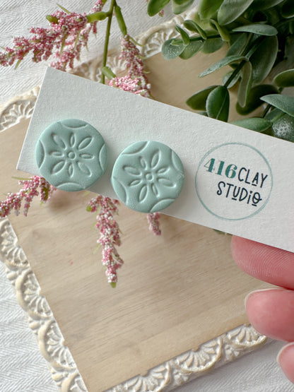 Pastel Embossed Stud Earrings