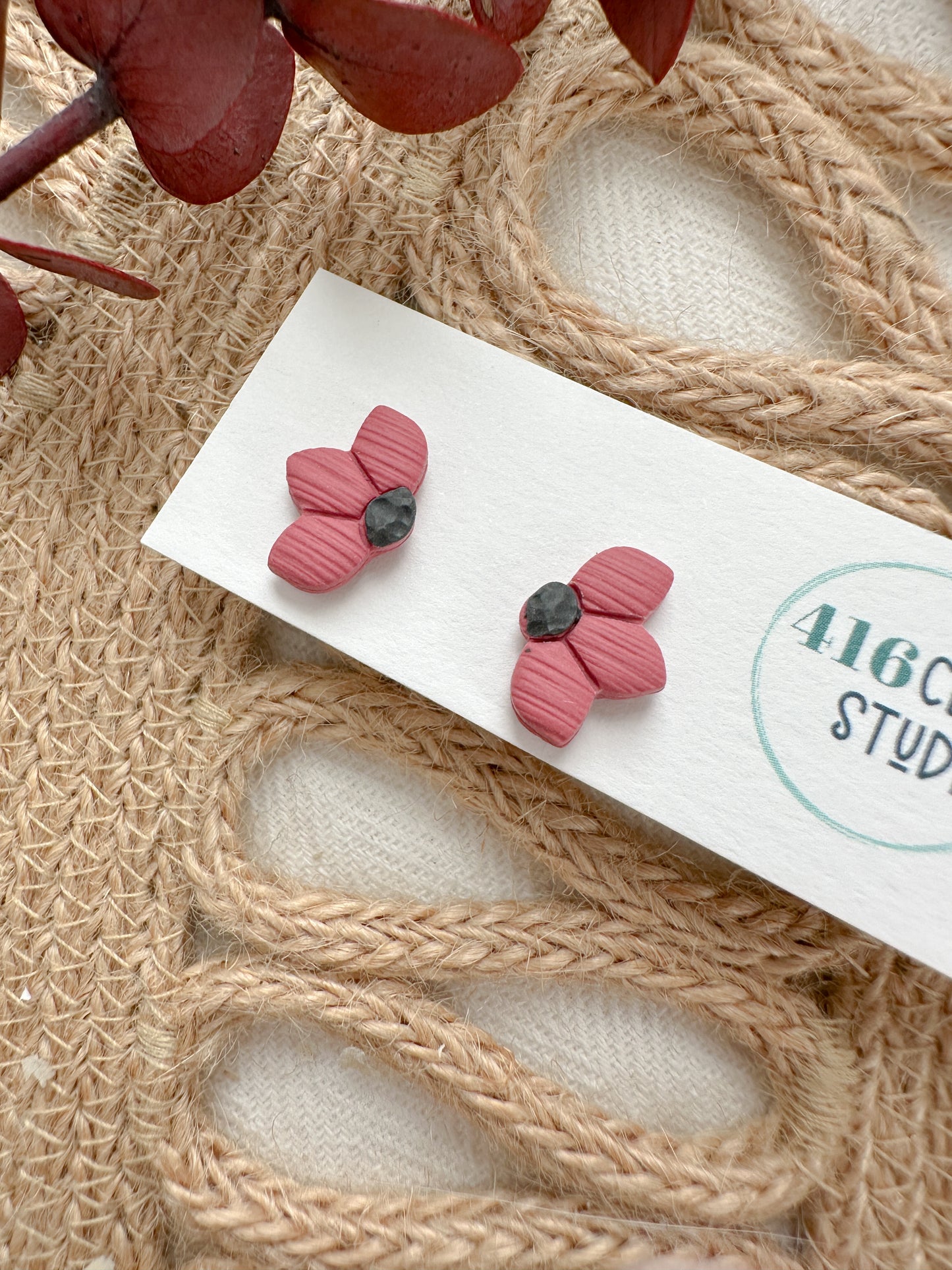 Half Flower Stud Earrings