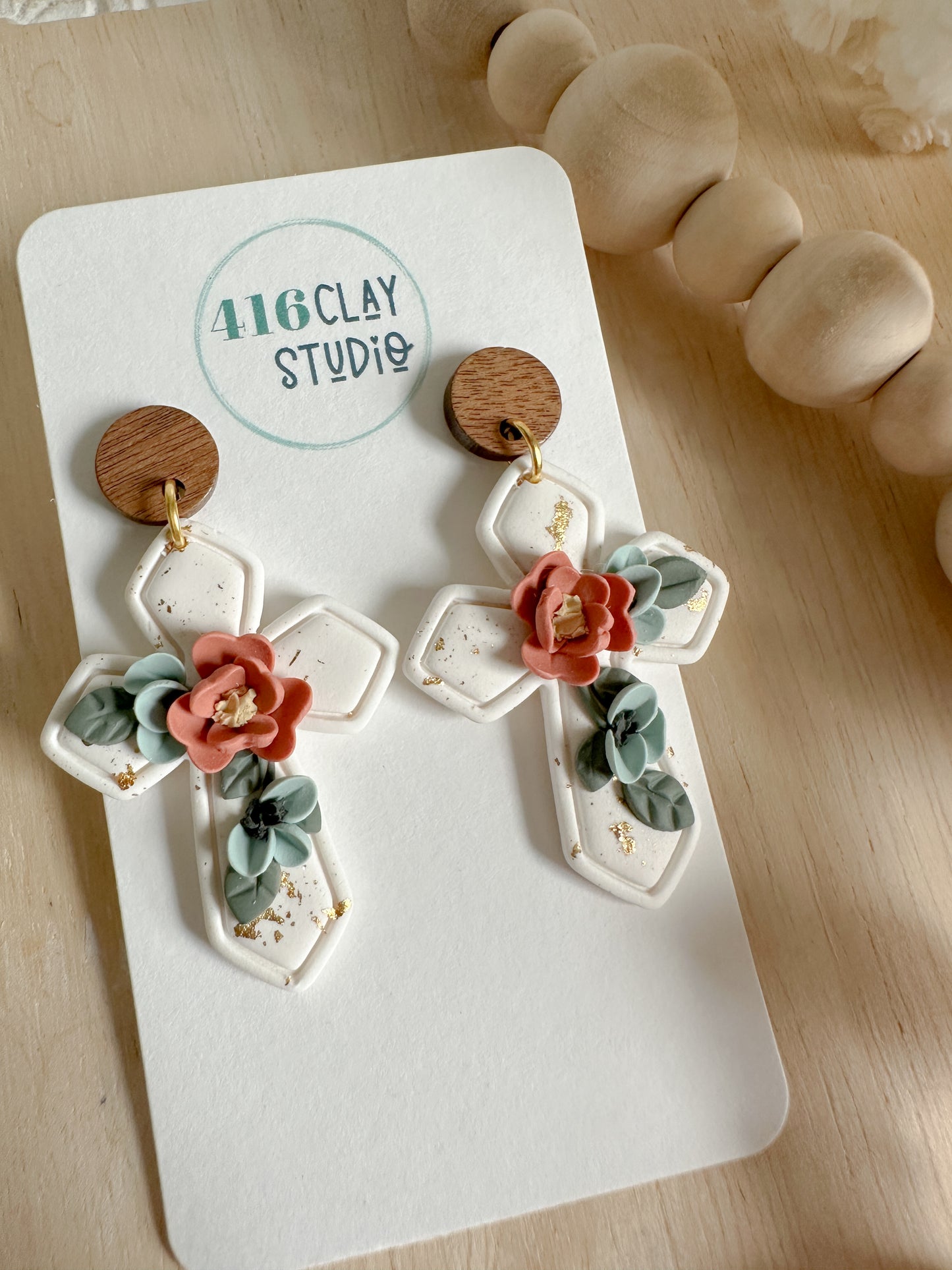 Blooming Faith Cross Earrings