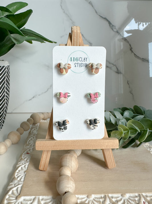 Safari Mouse Ear Stud Pack