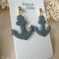 Blue Anchor Earrings
