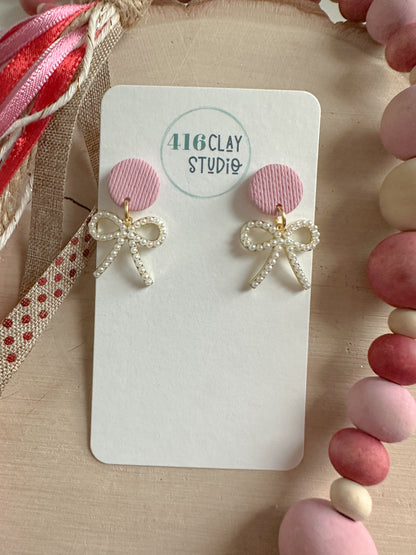 Pearl Bow Earrings