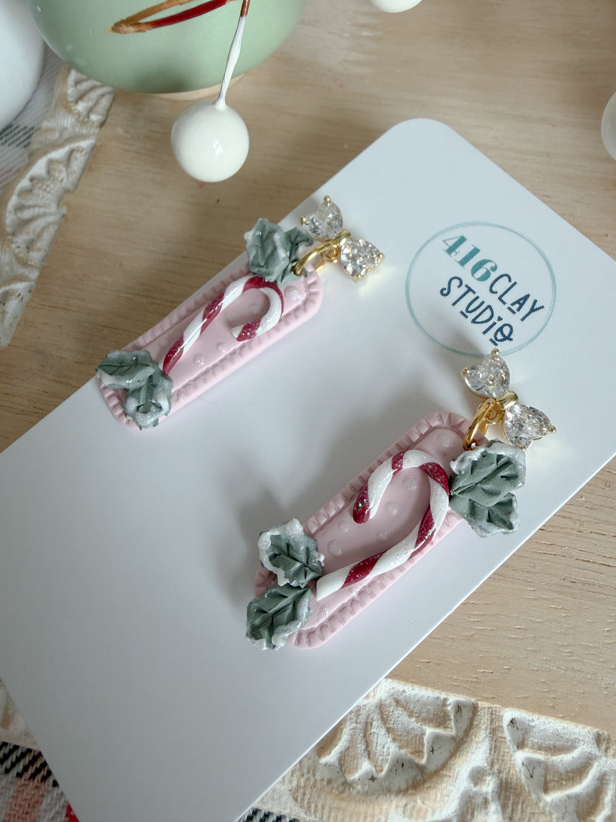Pretty in Pink Candy Cane Earrings