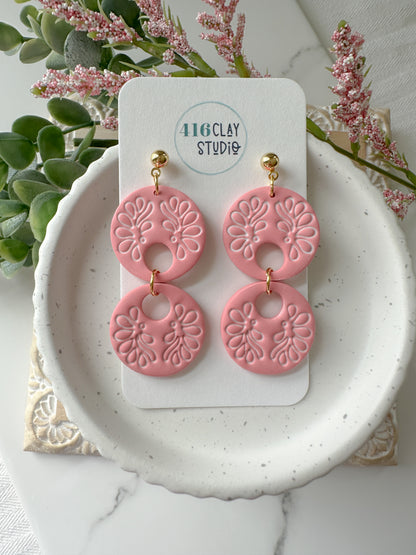 Bright Circle Link Earrings (three color options)