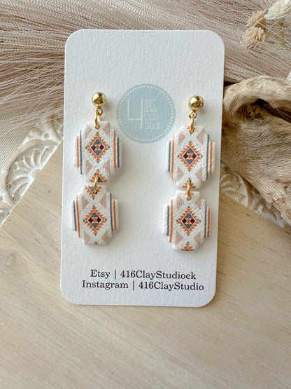 Neutral Aztec Earrings