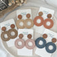 Autumn Boho Circle Faux Macrame Earrings (5 Color Options)
