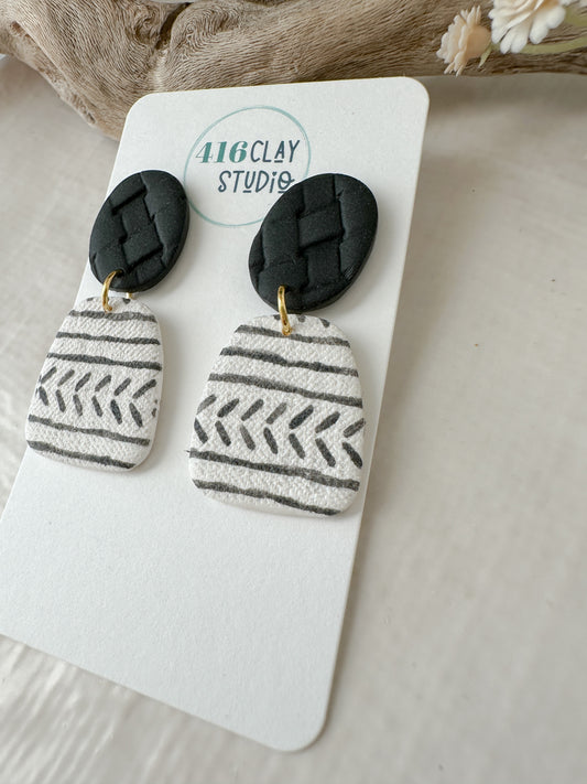 Black and White Dangle Earrings