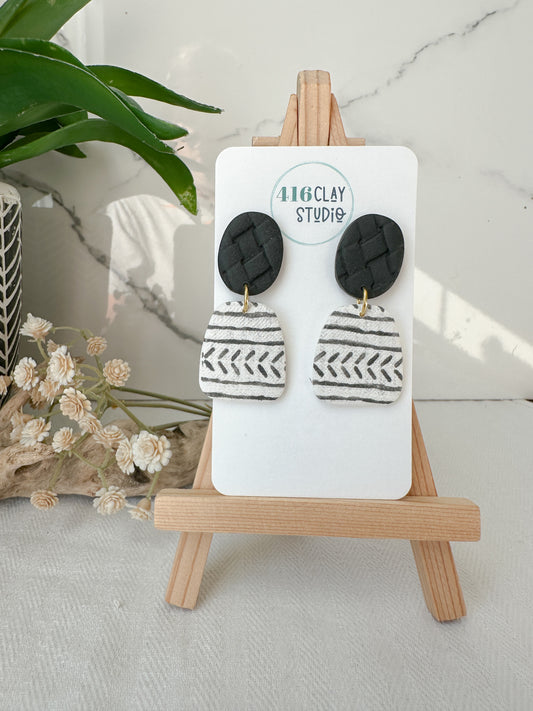 Black and White Dangle Earrings