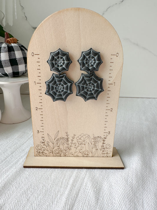 Black Spider Web Earrings