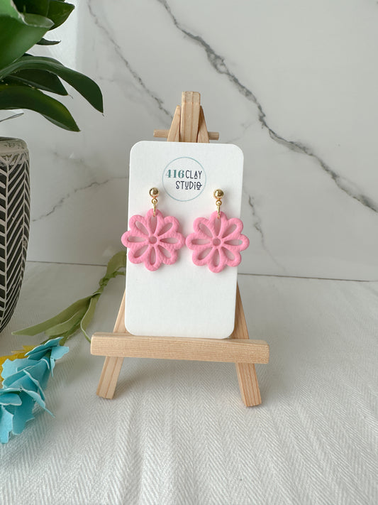 Dainty Cut Out Flower Earrings (six color options)