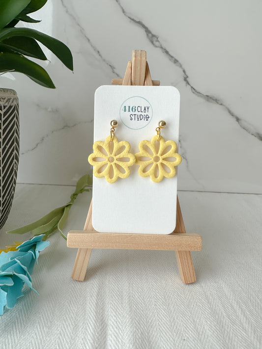 Dainty Cut Out Flower Earrings (six color options)