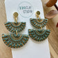 Gold Embossed half Circle Earrings