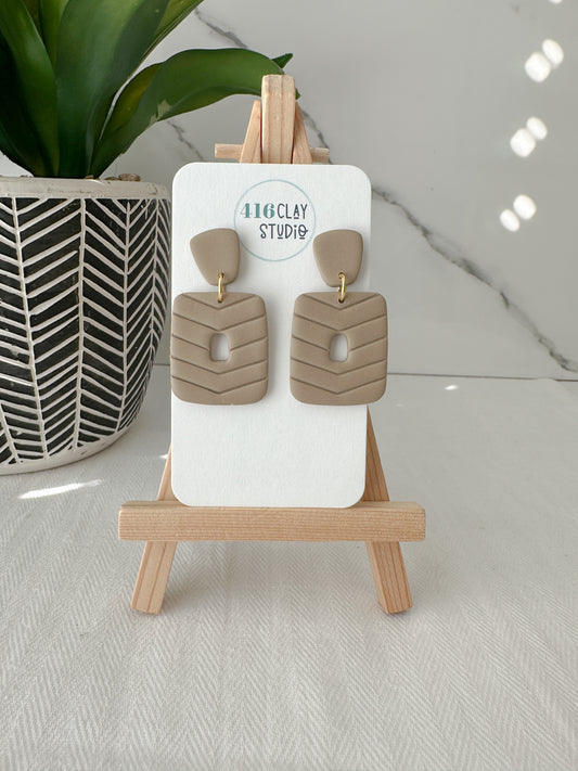 Chevron Square Dangle Earrings