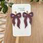 Embossed Bow Earrings (five color options)