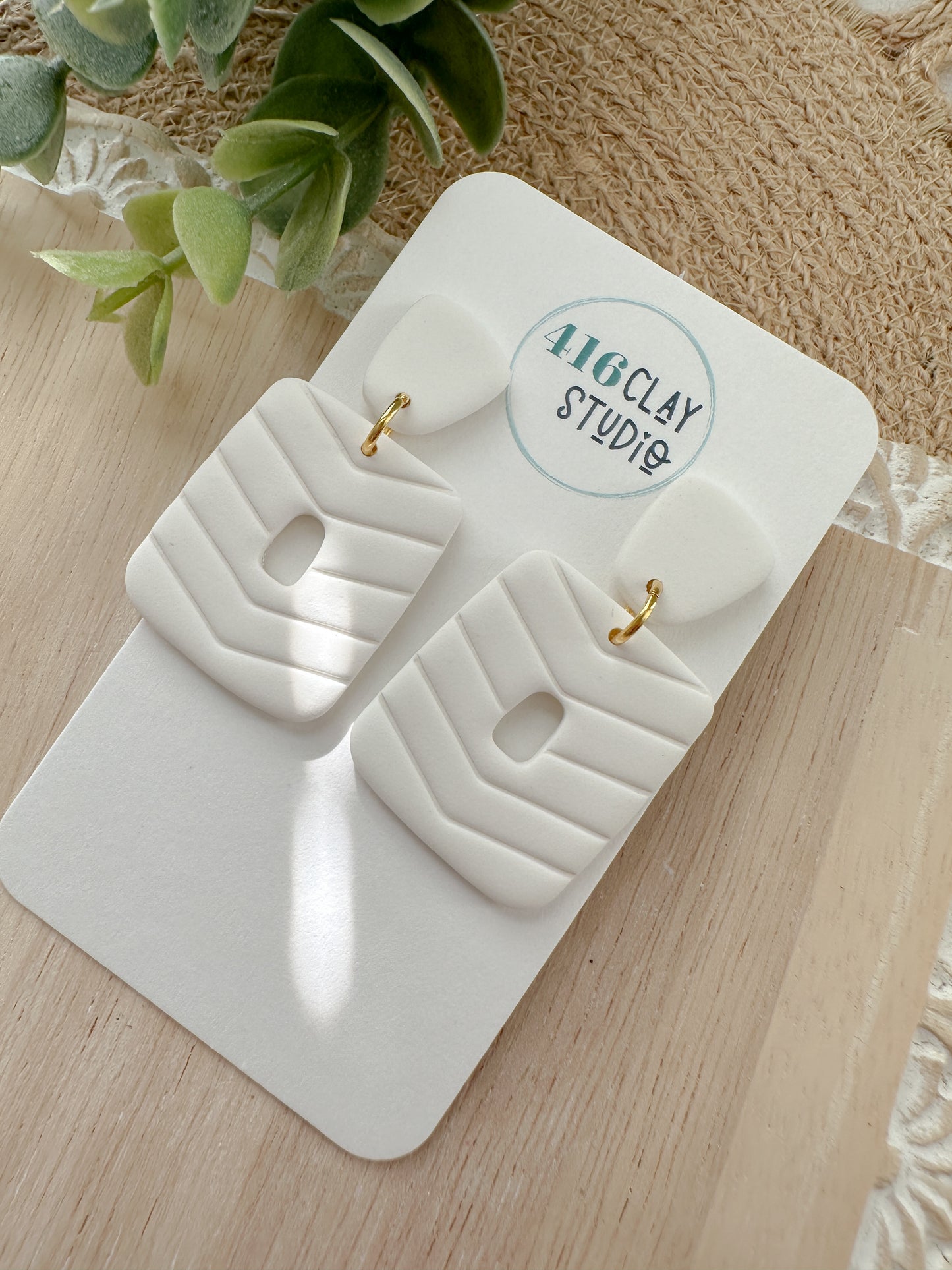 Chevron Square Dangle Earrings