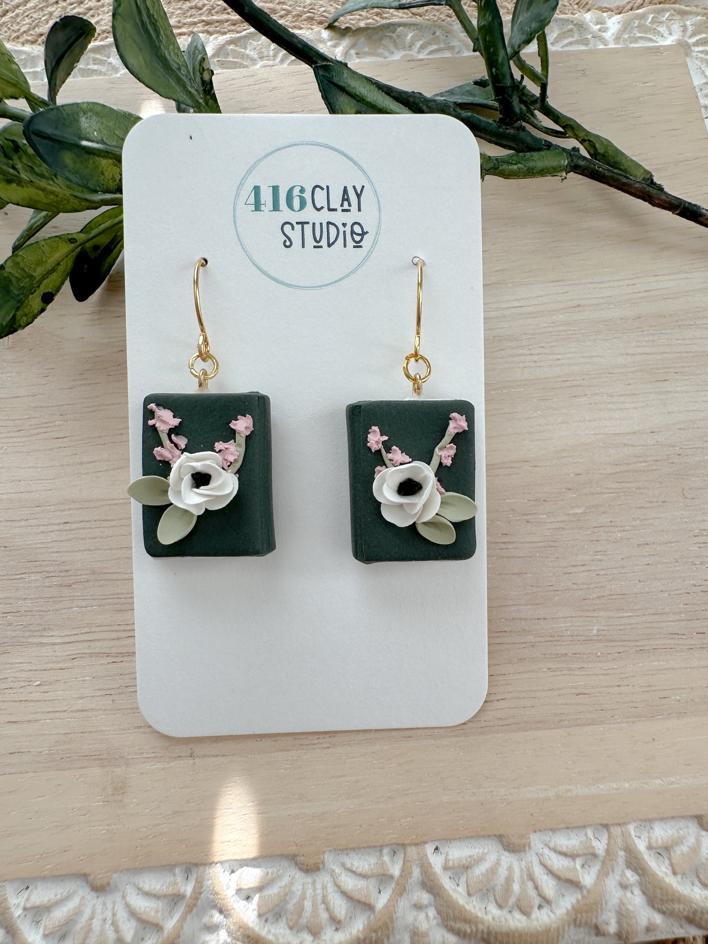 Book Dangle Earrings