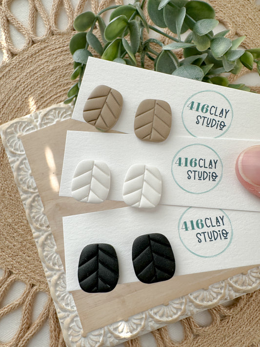 Neutral Chevron Stud Earrings