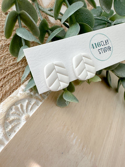 Neutral Chevron Stud Earrings